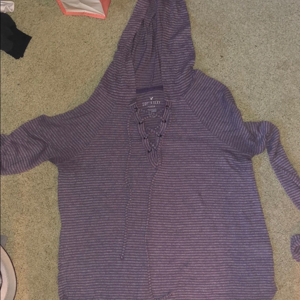 Long sleeve hooded soft and sexy sweater